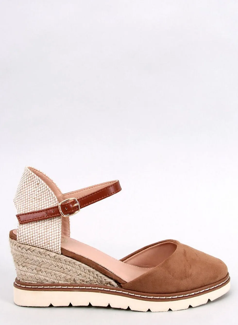 TEEK - Brown Suede Braided Straw Espadrille Sandals