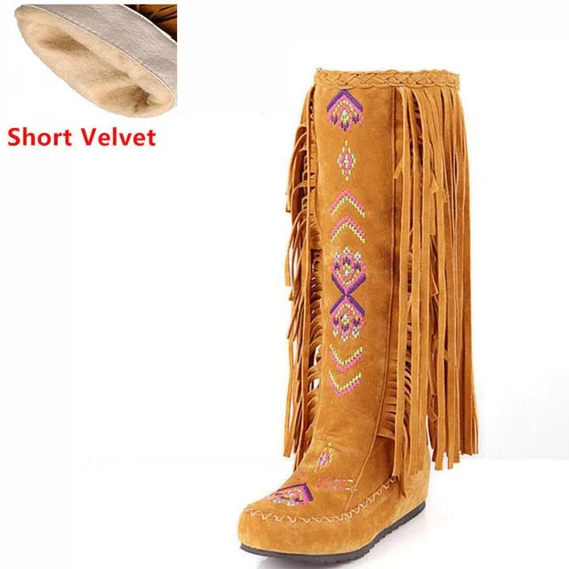 TEEK - Knee Moccasin Tassel Boots