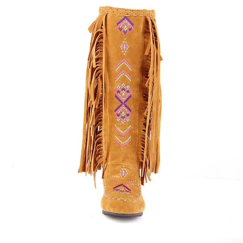 TEEK - Knee Moccasin Tassel Boots