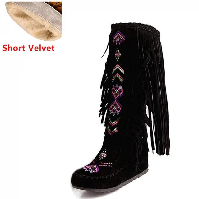 TEEK - Knee Moccasin Tassel Boots