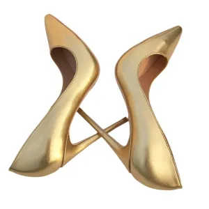 TEEK - Unbuffed Gold Stiletto Pumps