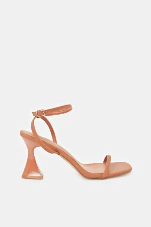 Women Tan Saffiano Sandals