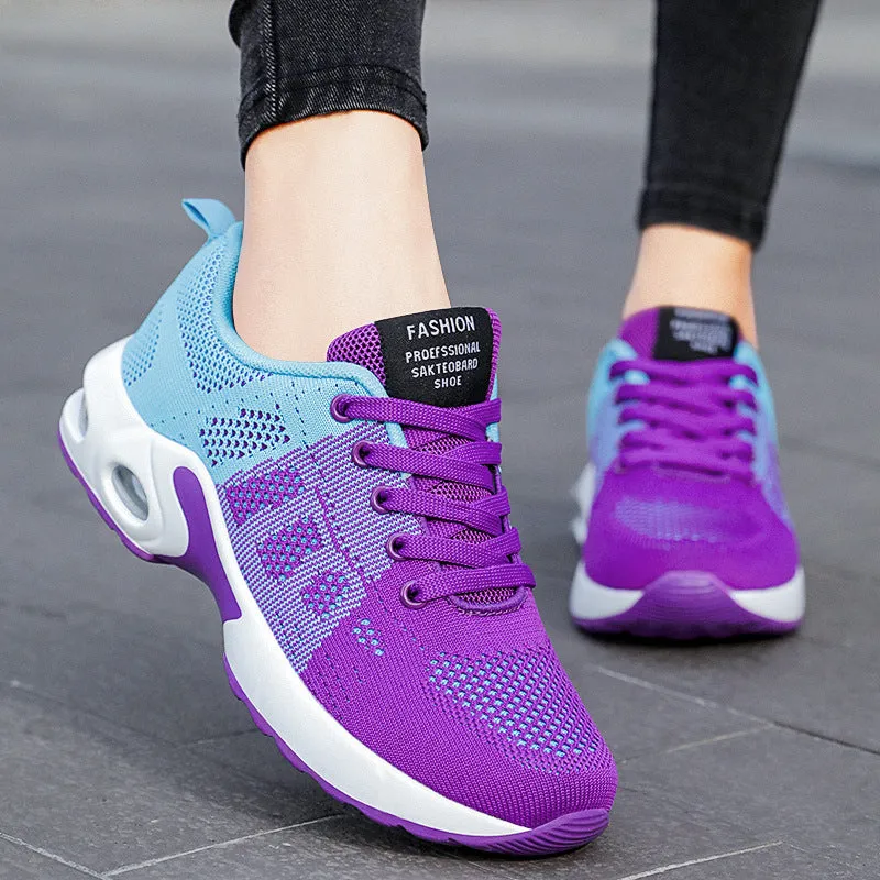 Women's air cushion running shoes fashion lightweight breathable sneakers gym shoes