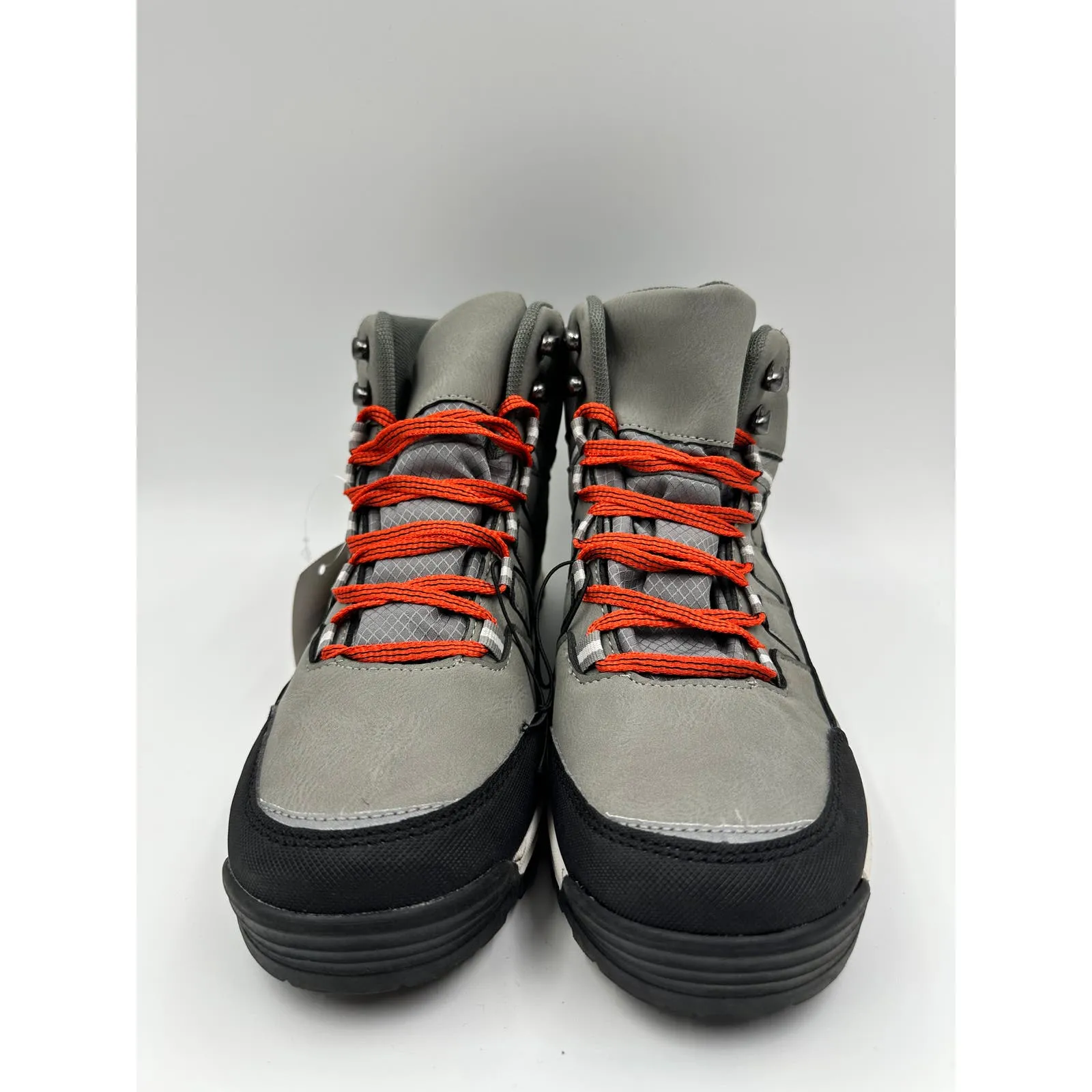 Women's Size 8, Light Gray Low Top Hikers w/ Orange Laces, Rugged Rubber Toe Cap