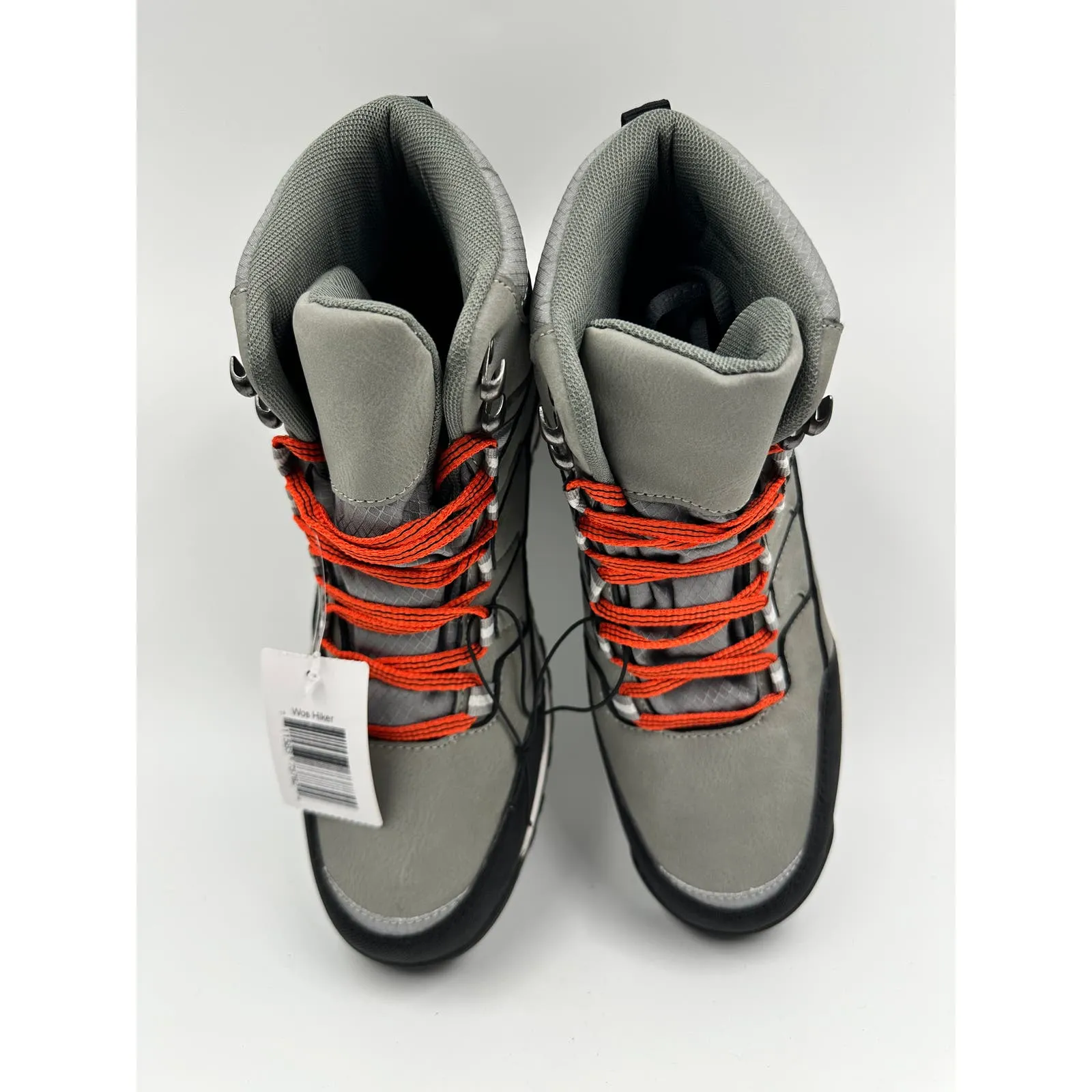 Women's Size 8, Light Gray Low Top Hikers w/ Orange Laces, Rugged Rubber Toe Cap