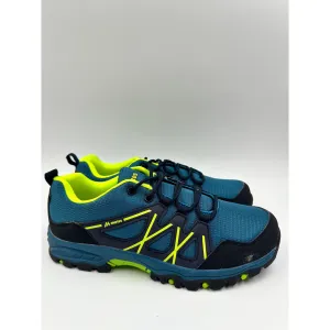 Women's Size 9, Low Top Aqua Hikers w/ Lime Green Accents w/ Rubber Toe Caps